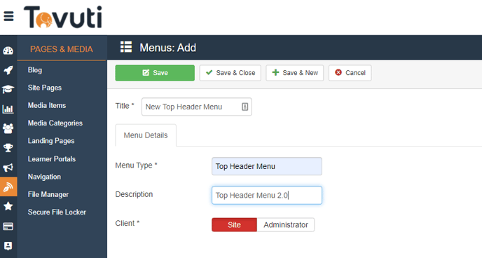 New Menu 1